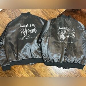 Vintage Unisex Nylon Bomber Jackets Steve & Brenda "Rose City Swing" Size L